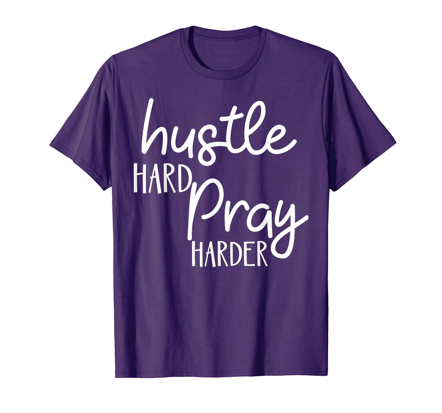 Funny Hustle Hard, Pray Harder Christian Faith Jesus Design T-Shirt