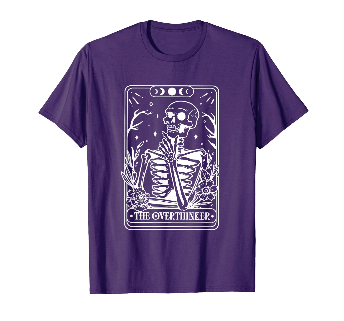 The Overthinker Tarot Card Skeleton Funny Halloween T-Shirt