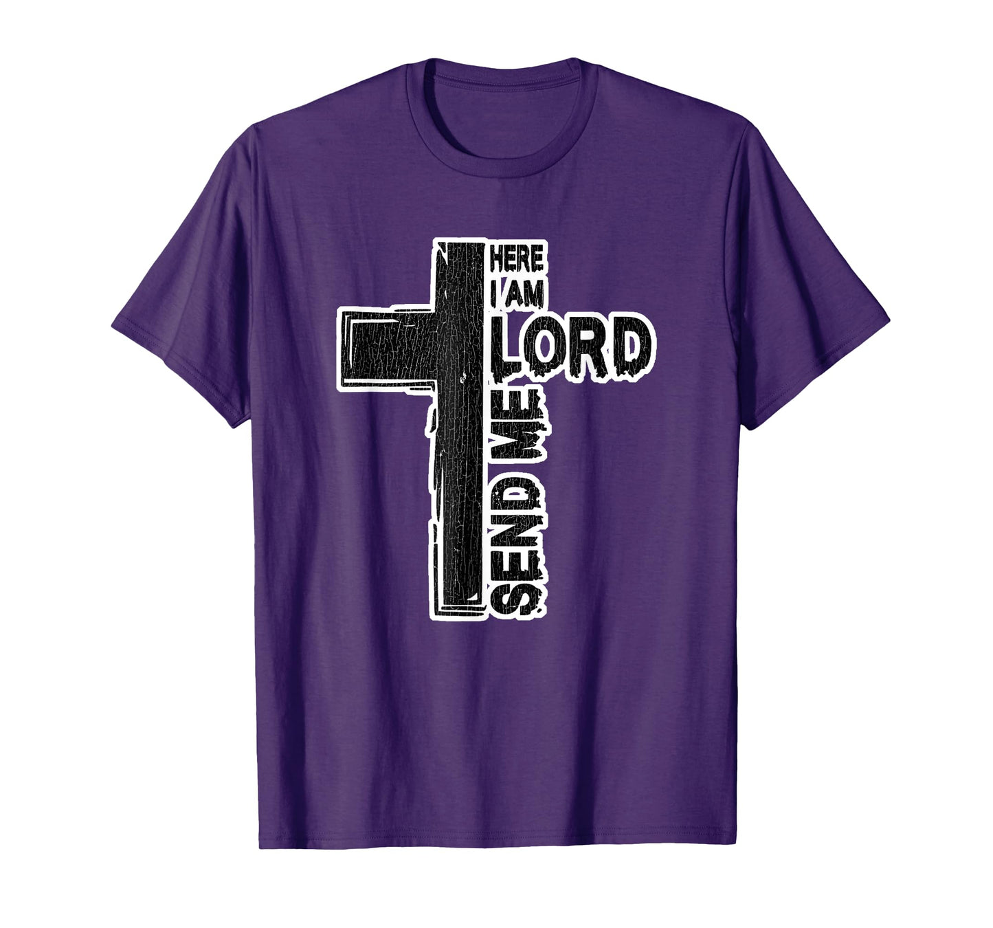 Vintage Here I Am Lord Send Me Christ Cross Jesus Bible T-Shirt