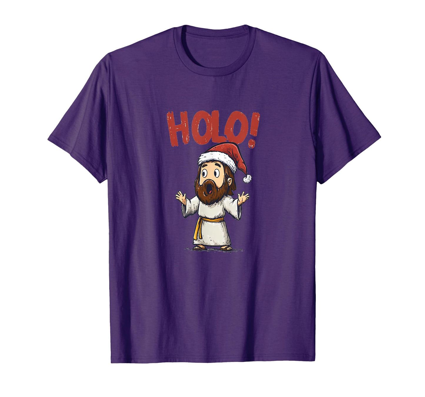 Funny Cartoon Jesus in Christmas Look Costume T-Shirt