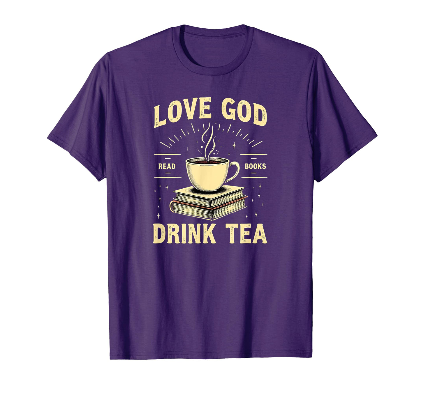 Christian Bookworm Love God Read Books Drink Tea T-Shirt