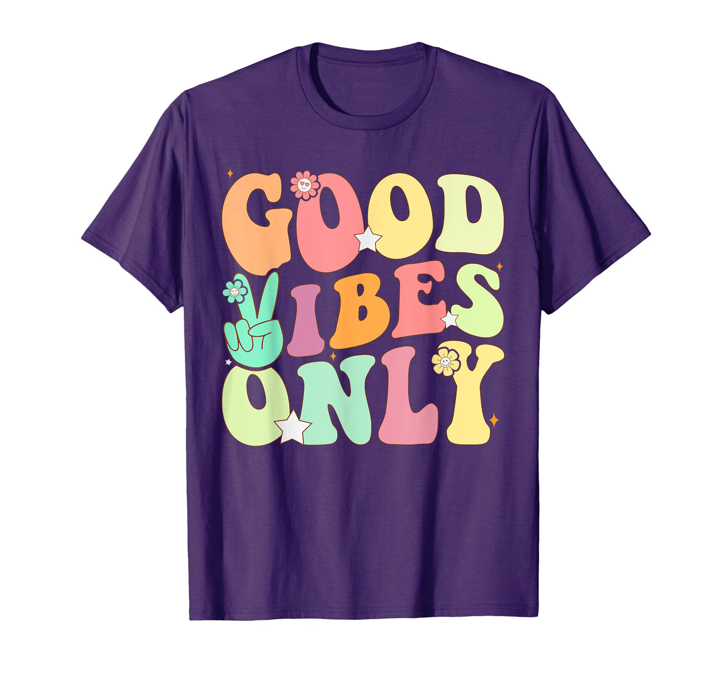 Funny Groovy Good Vibes Only Summer Vacation Positive Mind T-Shirt