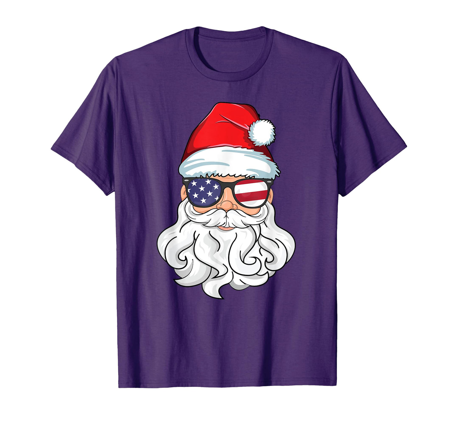 Santa Claus Patriotic USA Sunglasses Kids Christmas in July T-Shirt