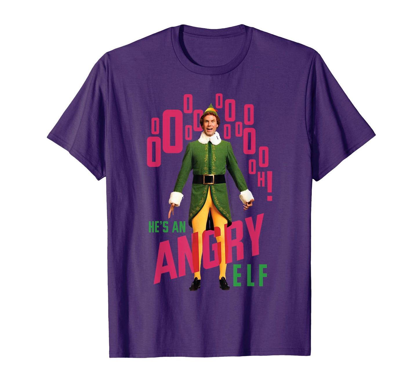 Elf Buddy He's An Angry Elf Quote Christmas T-Shirt