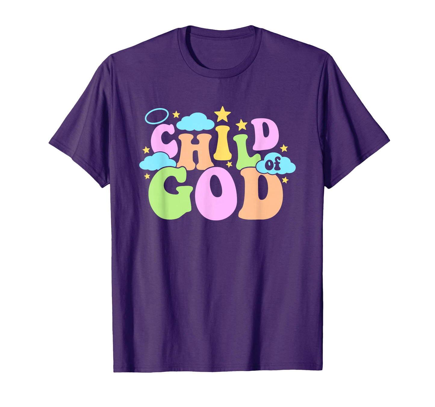 Cute Groovy Pastel Child of God Faith Saying T-Shirt