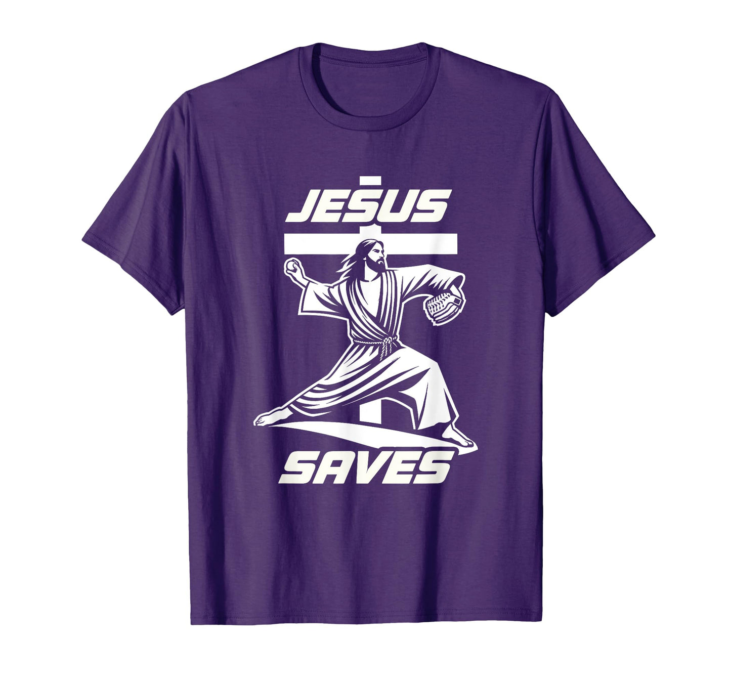 Baseball Christian Pitcher Christ Jesus Saves Baseball Lover T-Shirt