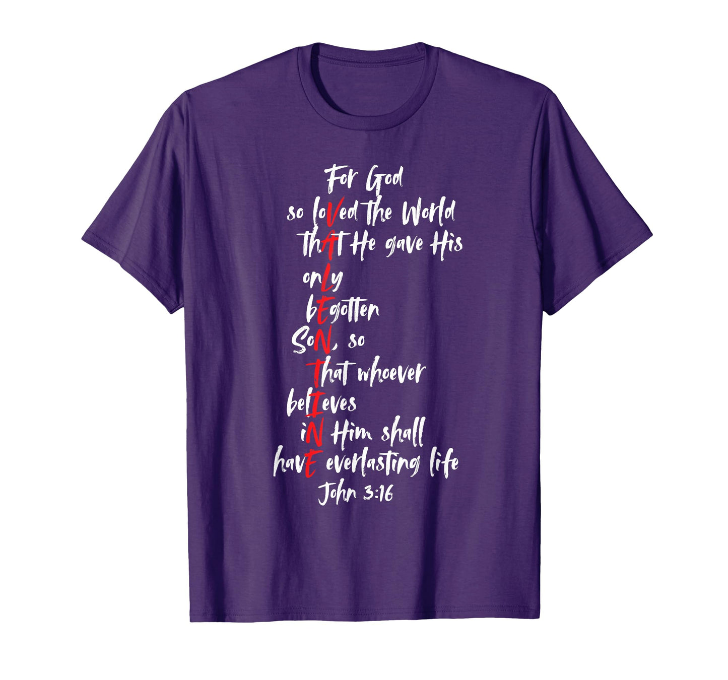 Christian Valentine Bible Verse Jesus John 3:16 Faith T-Shirt
