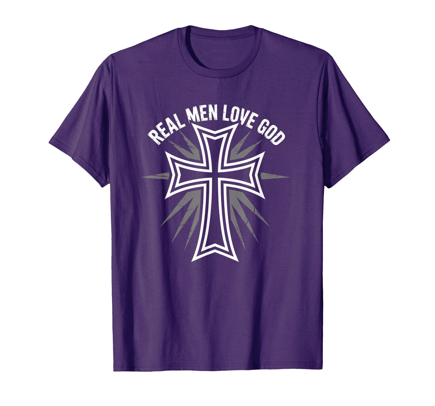 Retro Christian Cross Real Men Love God Matthew 22:37 T-Shirt