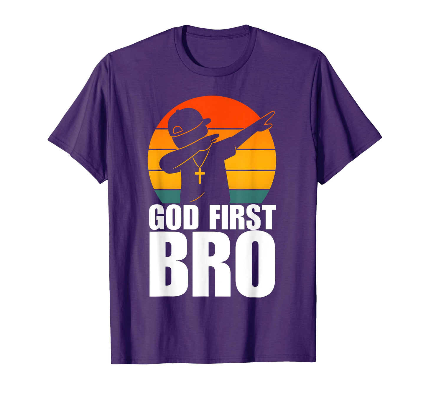 God First Bro Dabbing Boy Christian Retro Kids Boys Saying T-Shirt