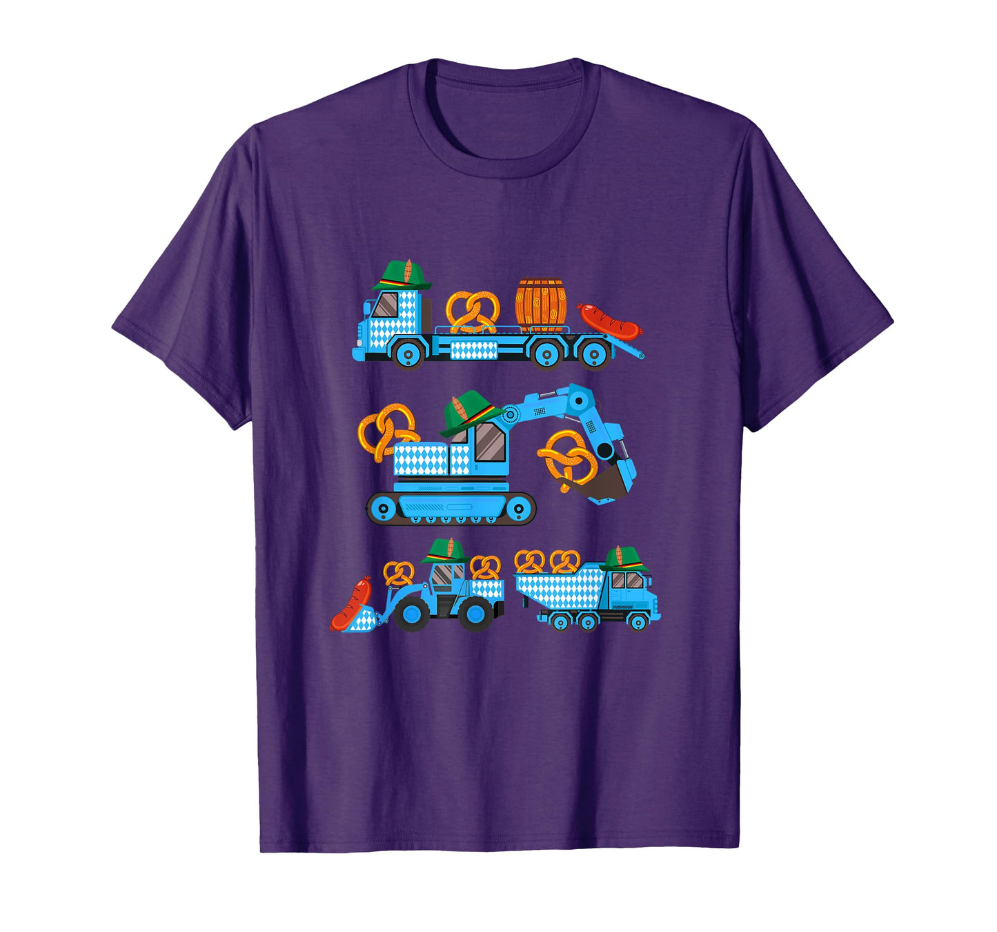 Oktoberfest Construction Vehicles German Costume Boys Kids T-Shirt