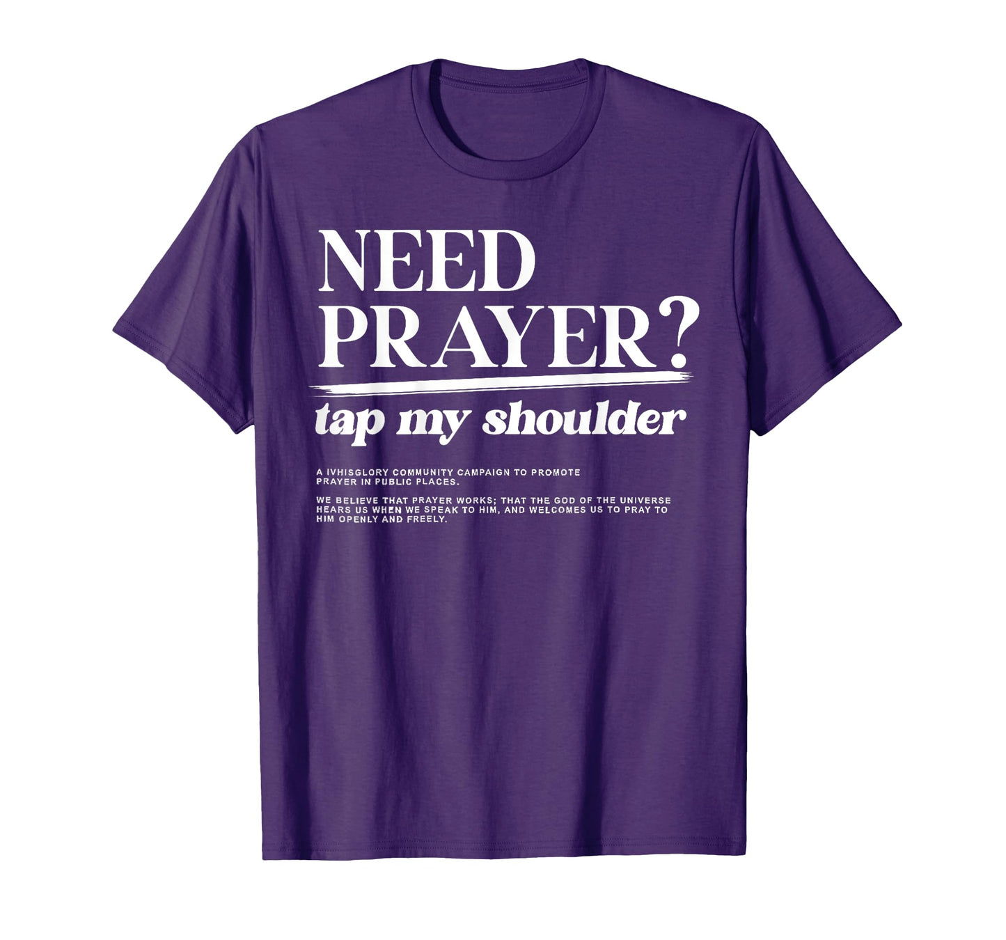 Need Prayer Tap My Shoulder Christian Men Women Motivation T-Shirt