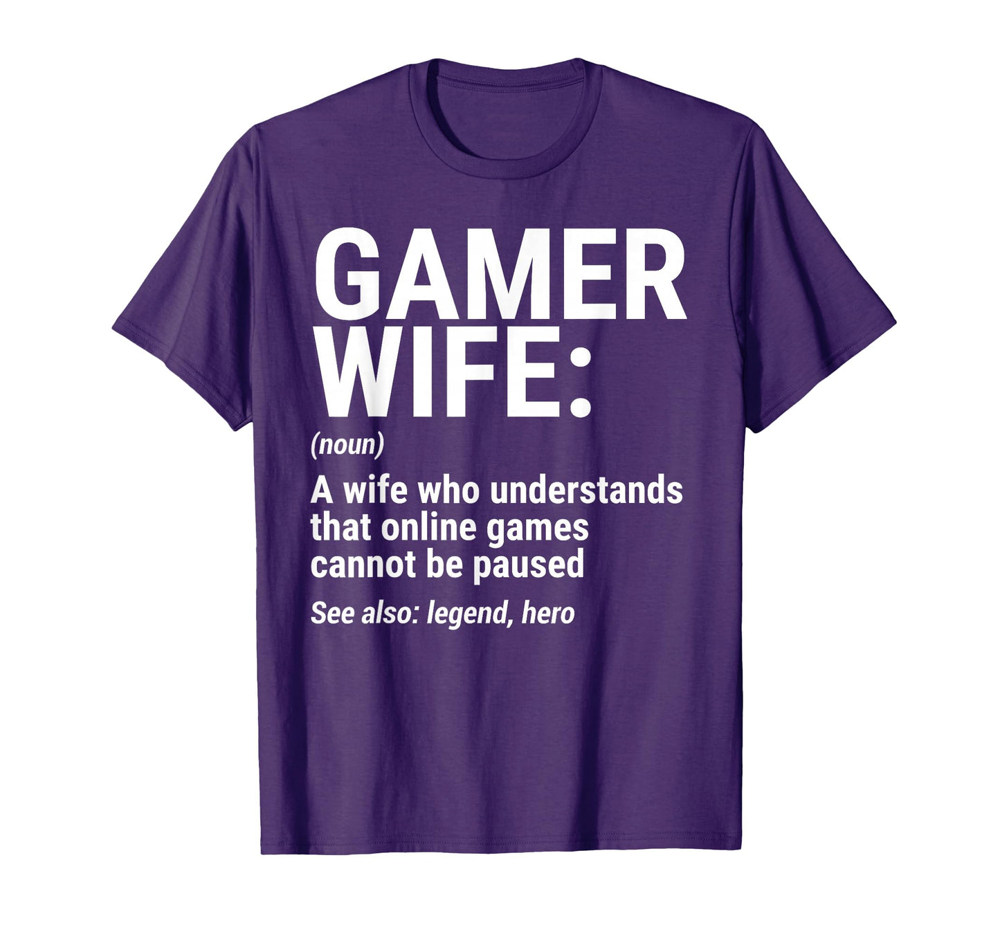 Gamer Wife Definition Funny Video Games Husband T-Shirt