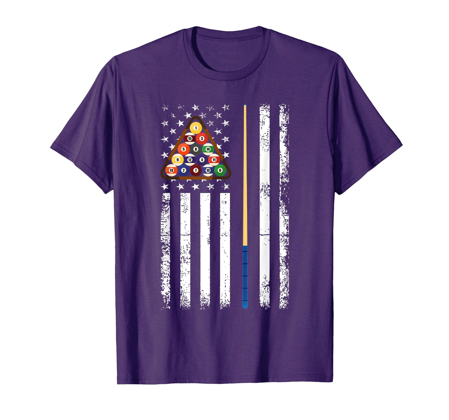 Men American Flag Billiards Vintage Pool Player 4th of july T-Shirt