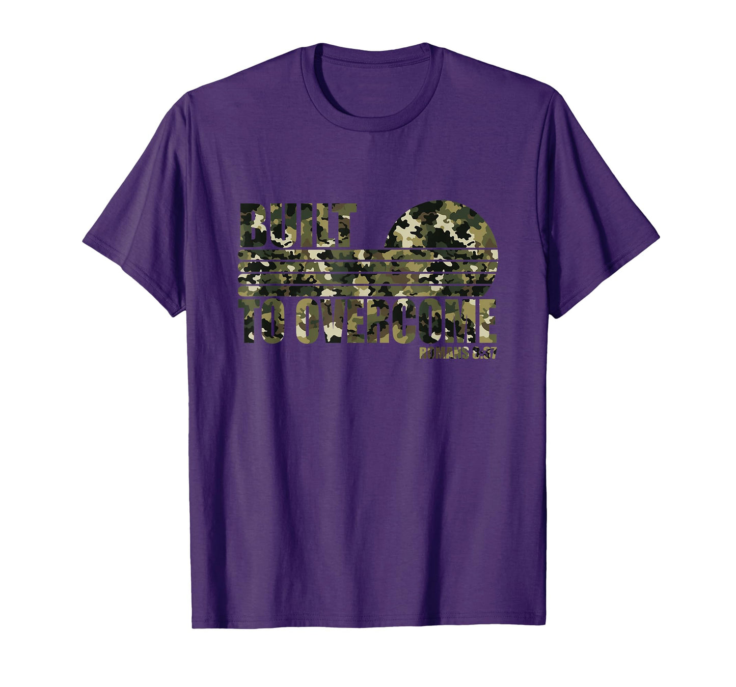 Built to Overcome Camo Christian Workout Men Women Faith Gym T-Shirt