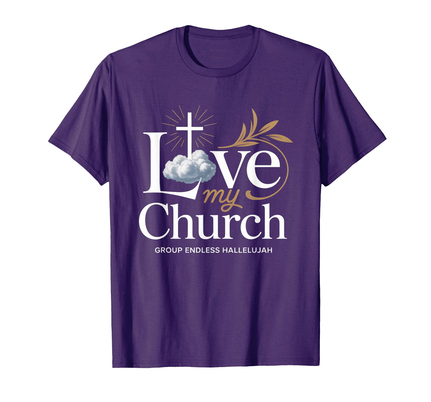 I Love My Church Cross Christian Streetwear T-Shirt
