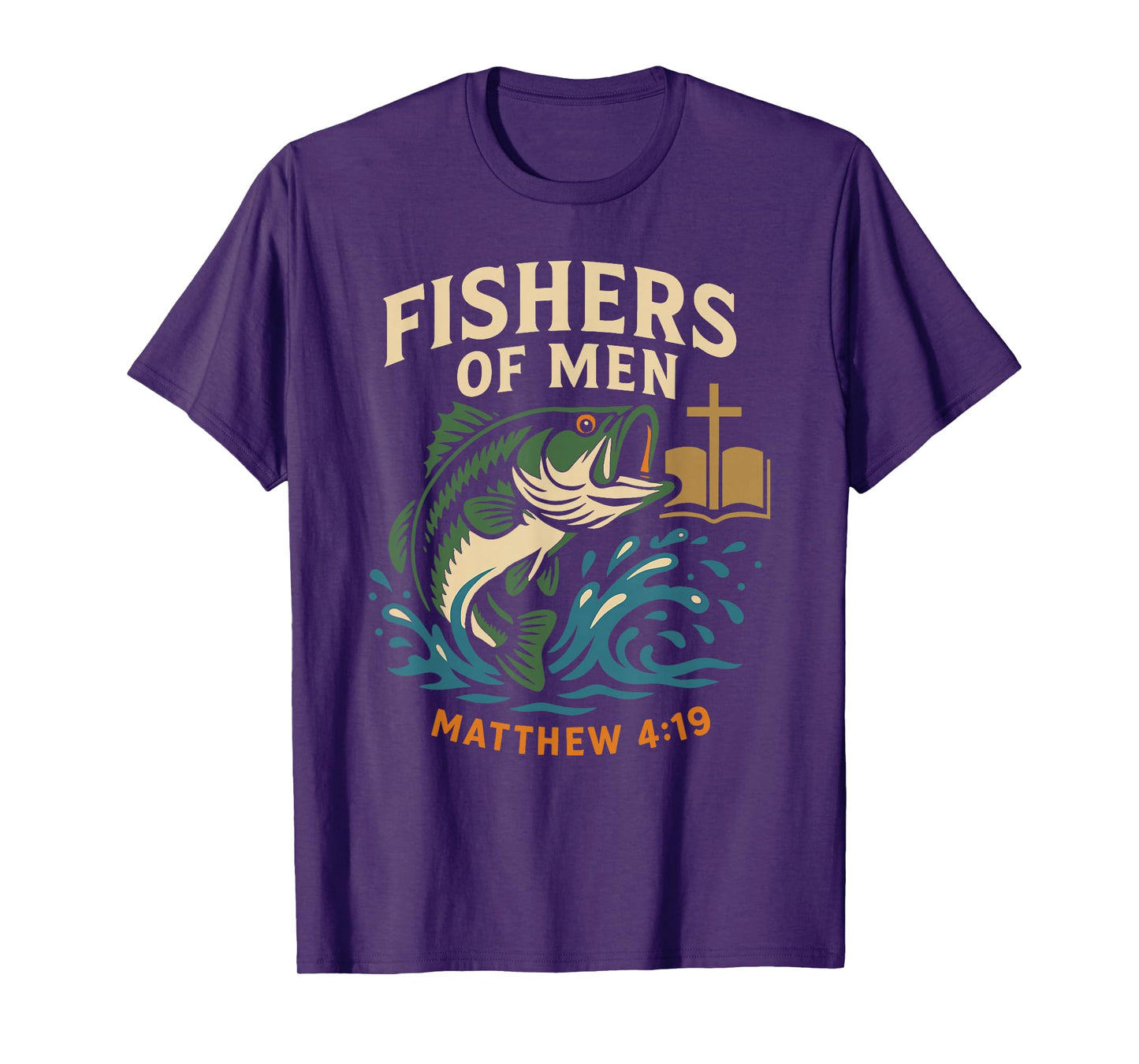 Fishers of Men Matthew 4:19 Christian Fishing Bible Verse T-Shirt