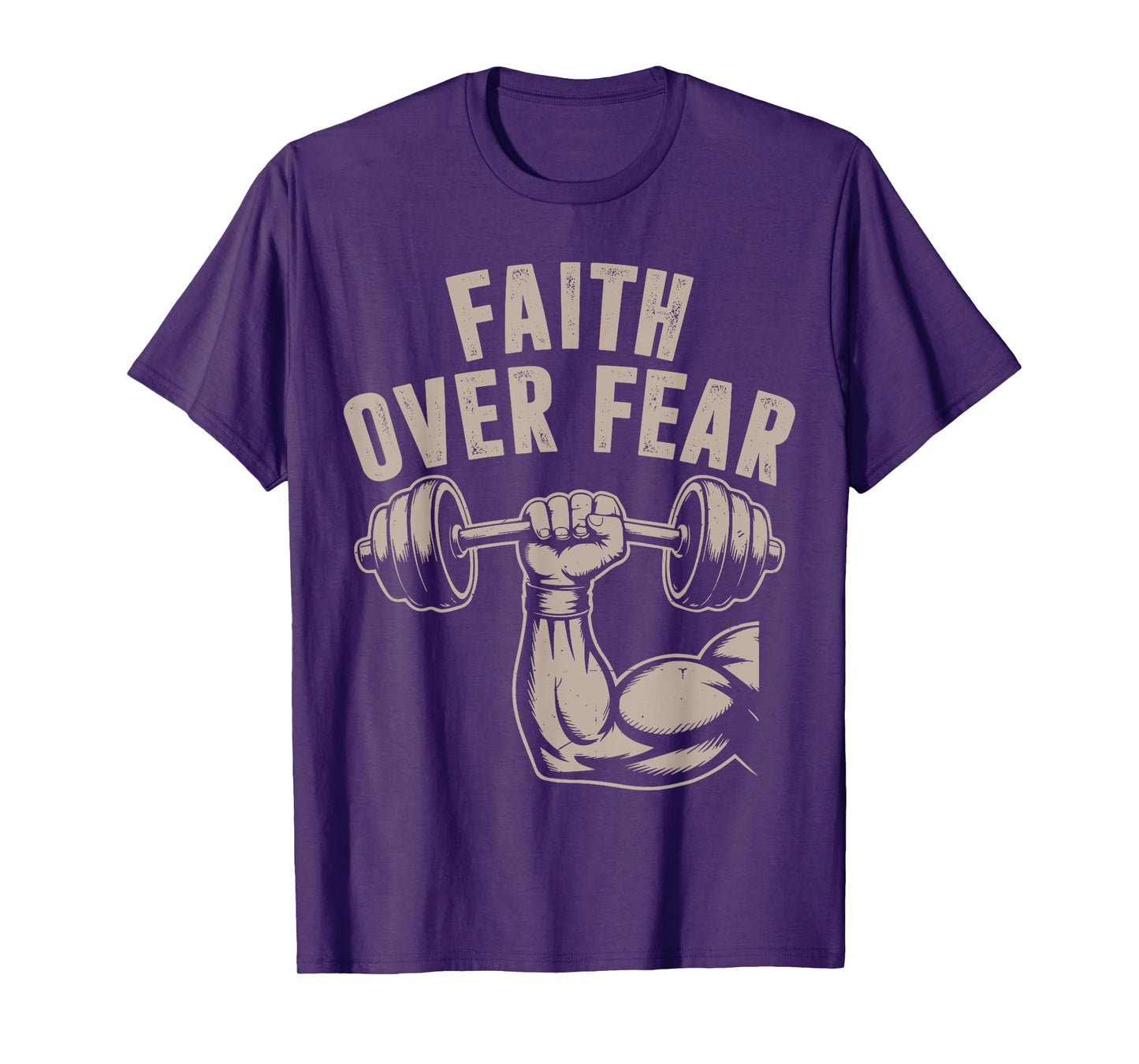 Faith Over Fear Funny Christian Workout Gym Jesus Men Women T-Shirt