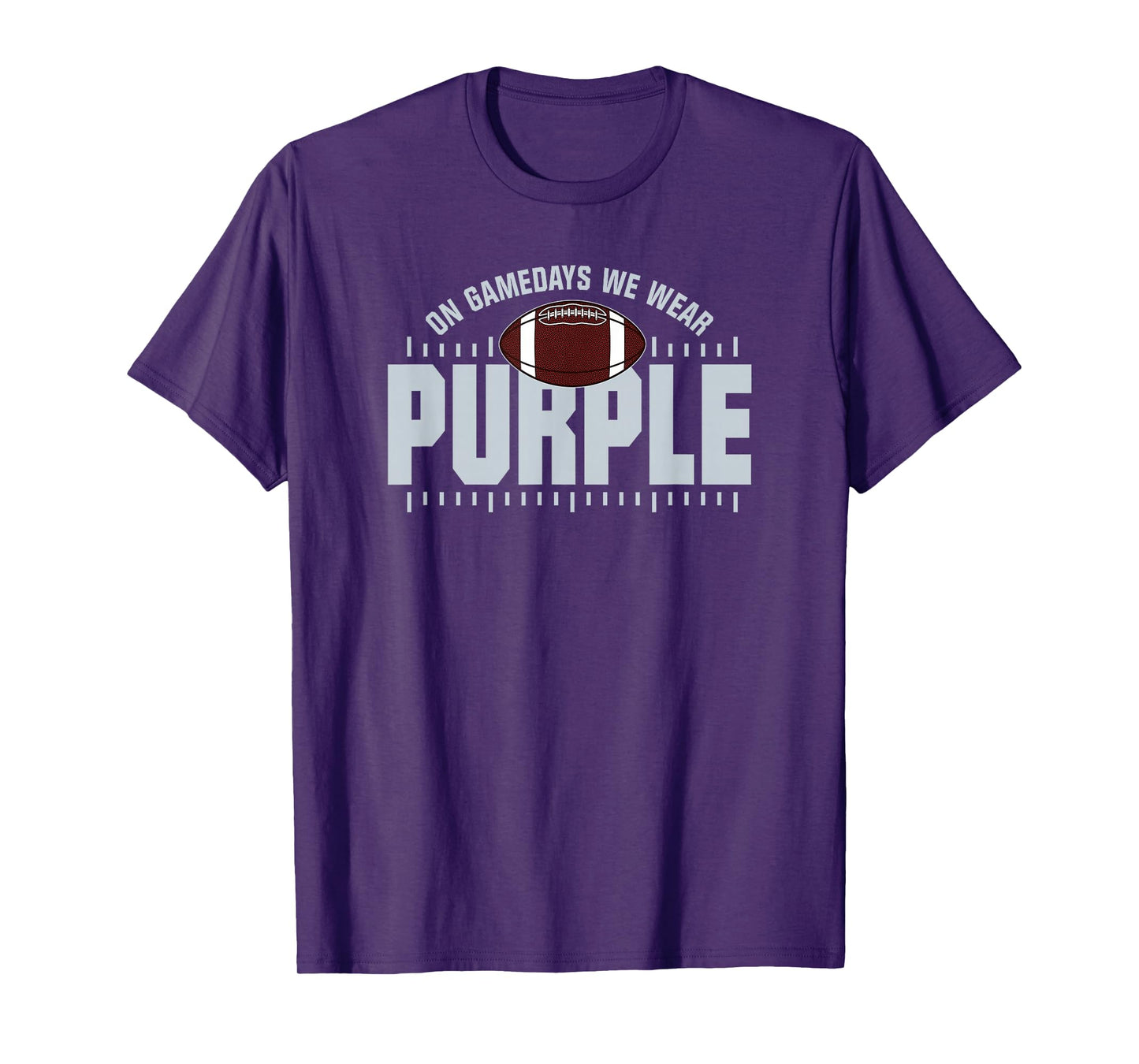 On Gamedays We Wear Purple Silver Lettering T-Shirt
