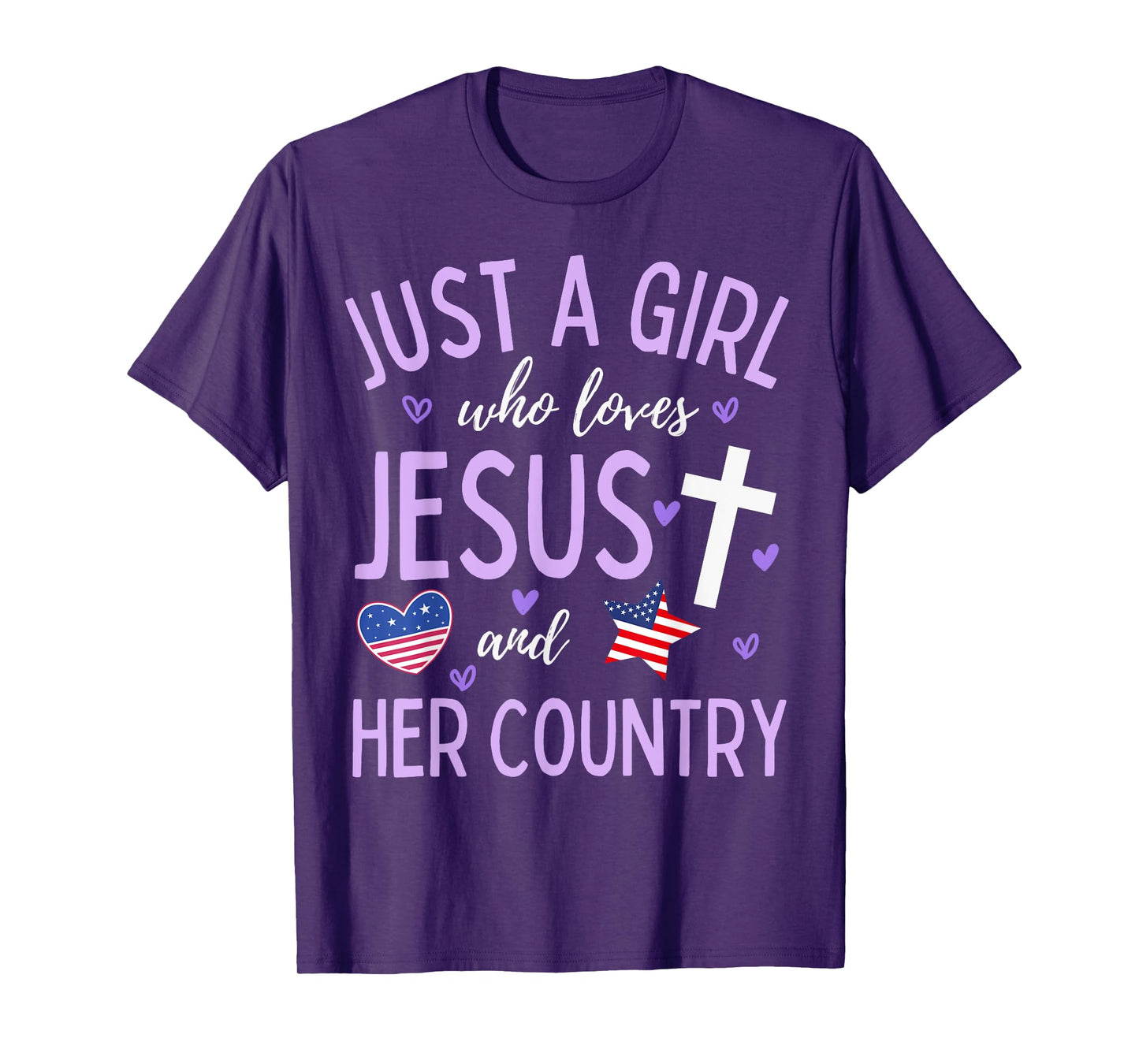 Just A Girl Who Loves Jesus and Her Country Christian Cute T-Shirt