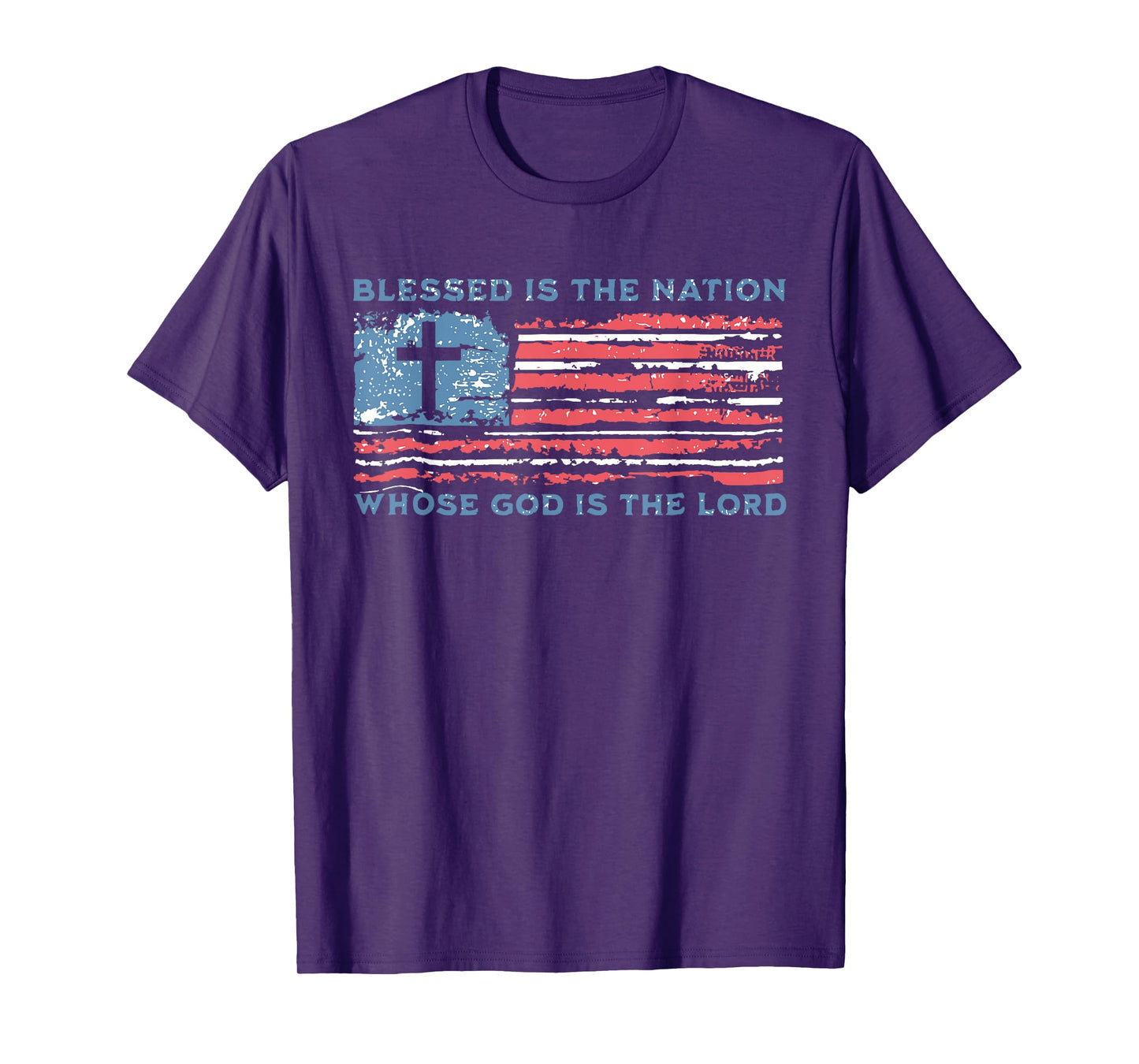 Retro Blessed Is The Nation Whose God Is The Lord Religious T-Shirt
