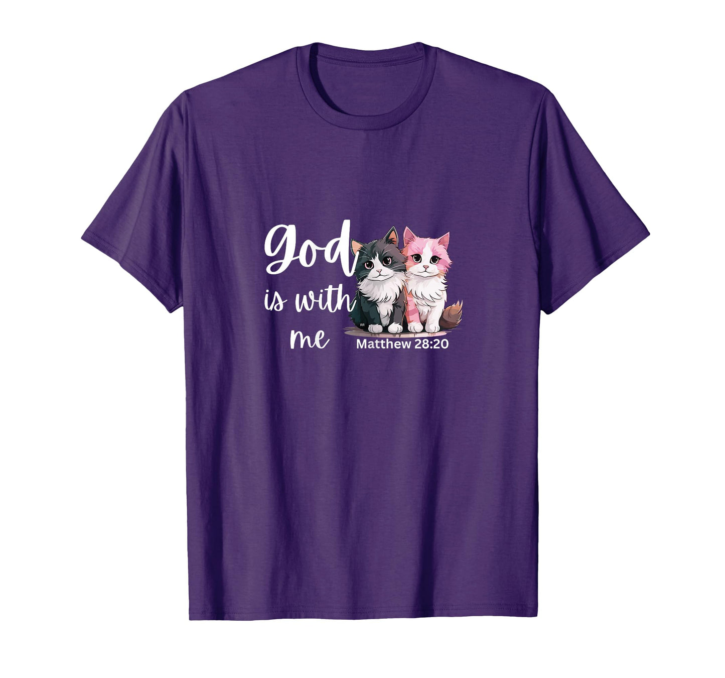 Kitty Cat for Ladies Bible Verse GOD is with ME T-Shirt
