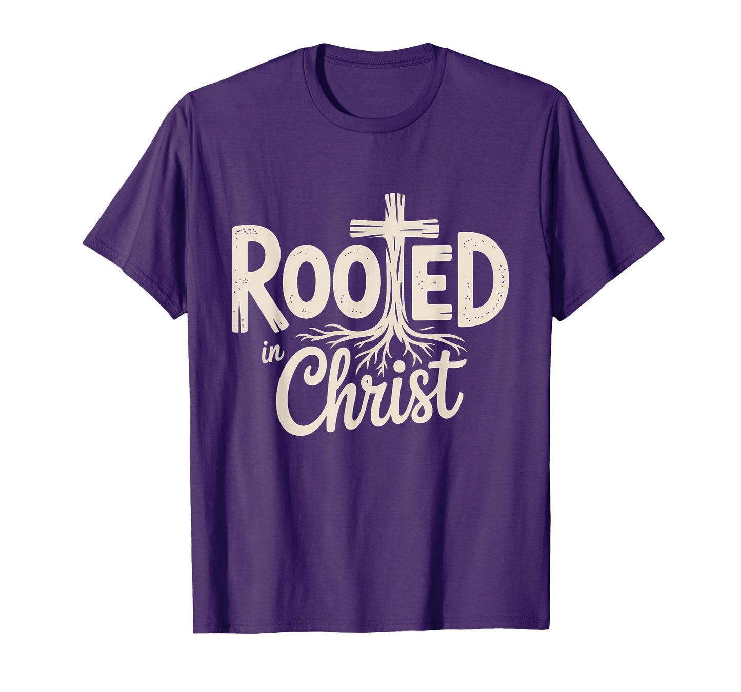 Rooted in Christ Jesus Cross Christian Faith T-Shirt