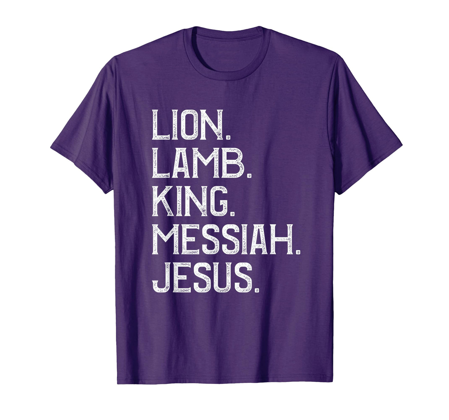 Distressed Lion Lamb King Messiah Jesus Christian Bible T-Shirt