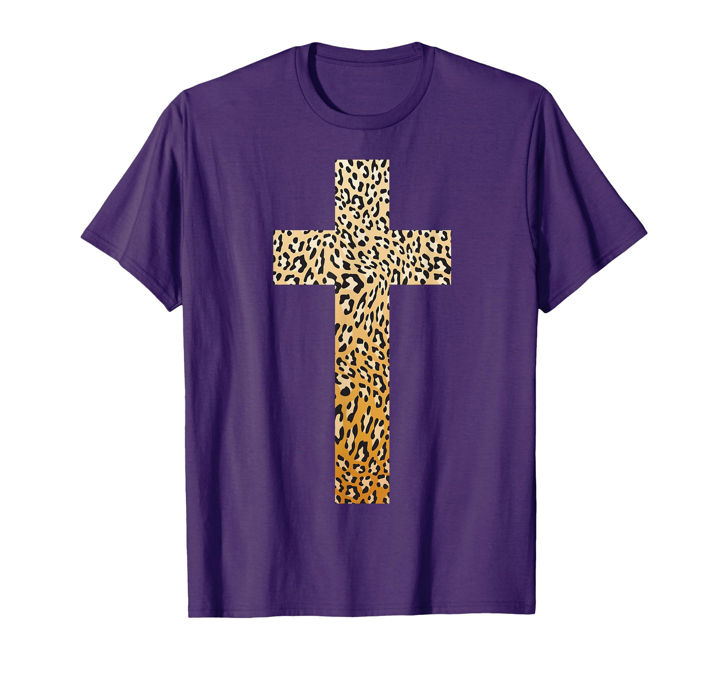 Cute Leopard Print Christian Cross | Funny Panther Love Gift T-Shirt