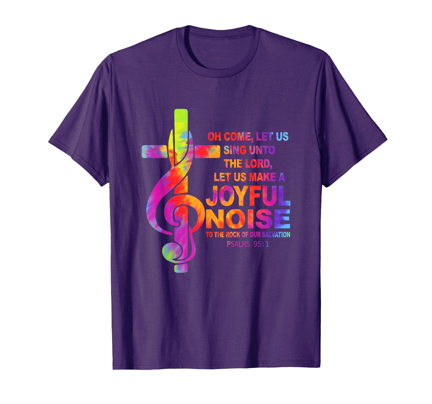 Christian Music Cross Treble Clef Joyful Noise Psalms 95 1 T-Shirt