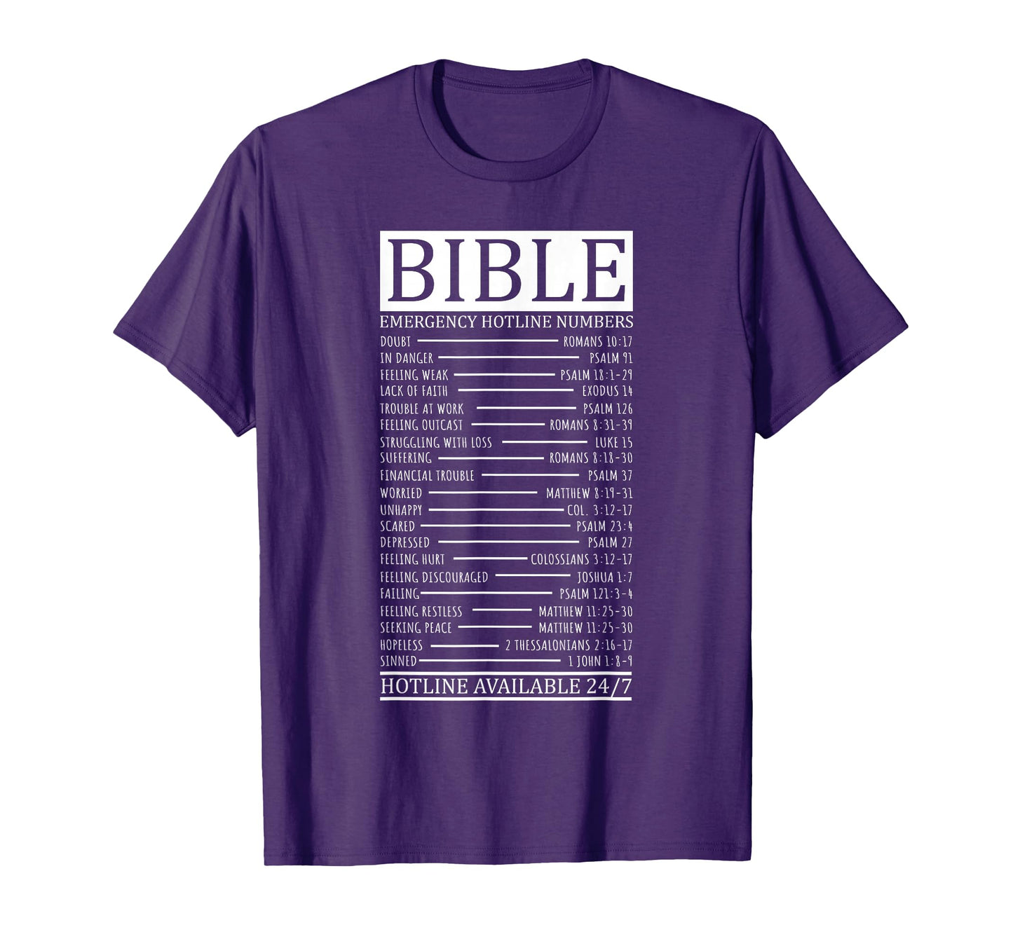 Bible Emergency Hotline Numbers | Christian T-Shirt