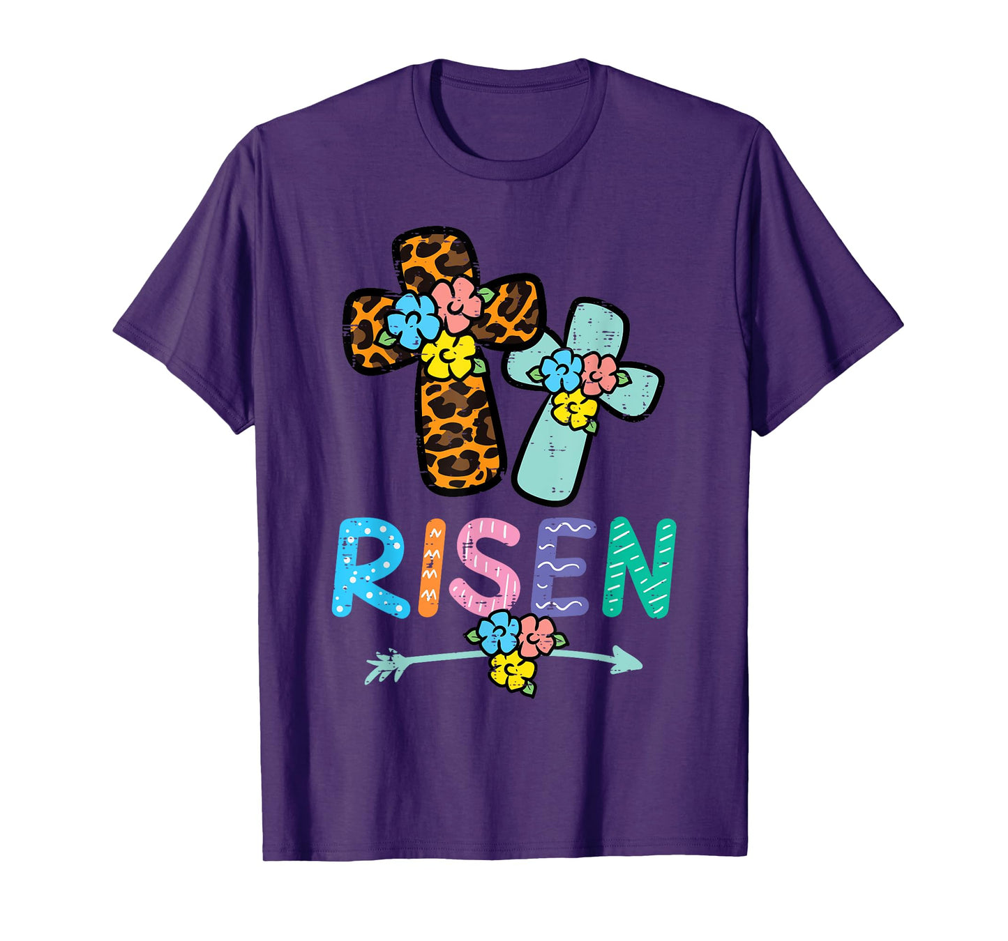 Easter Risen Jesus Cross Christian Women Girls Kids Toddler T-Shirt