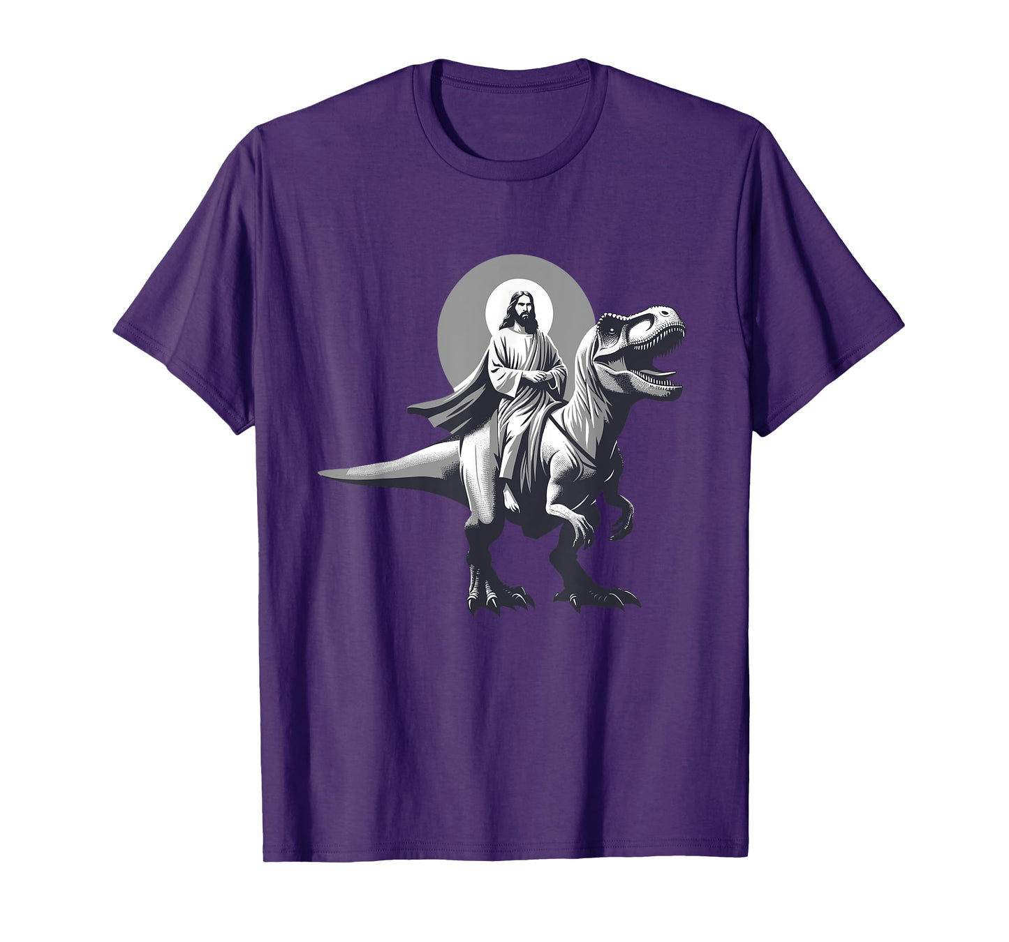 Funny Jesus Riding T-Rex Dinosaur Meme Parody for Believers T-Shirt