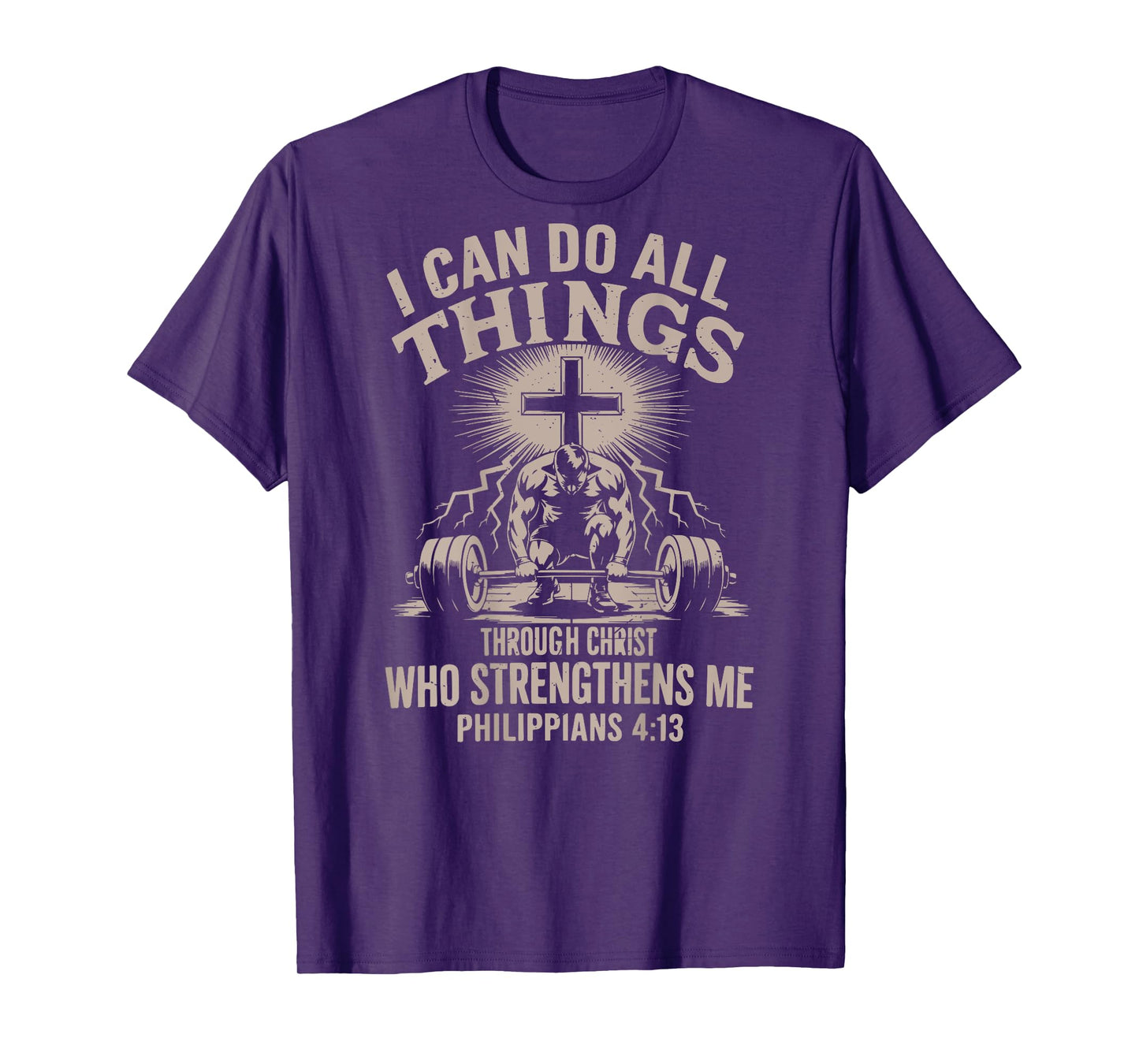 Can Do All Things Funny Christian Workout Gym Weightlifting T-Shirt