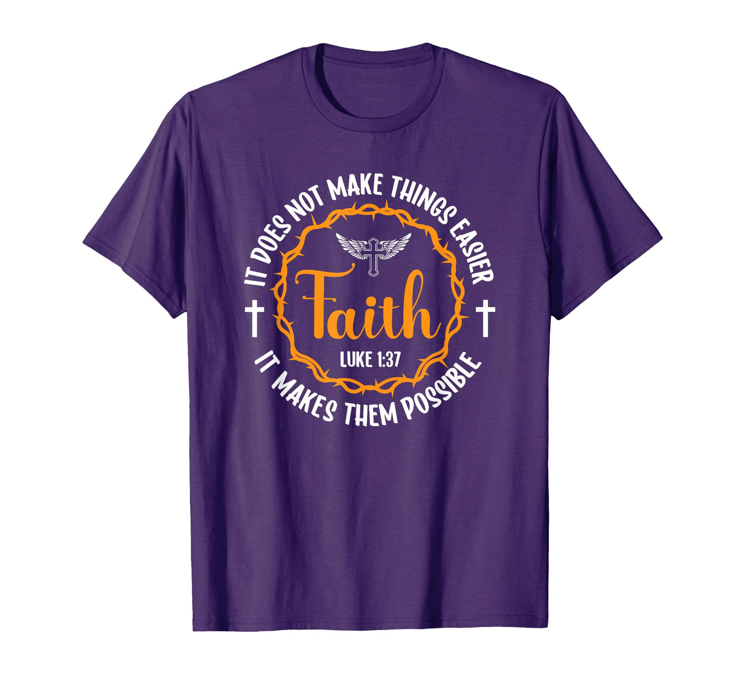 Faith Luke 1:37 Religion Christ Bible T-Shirt