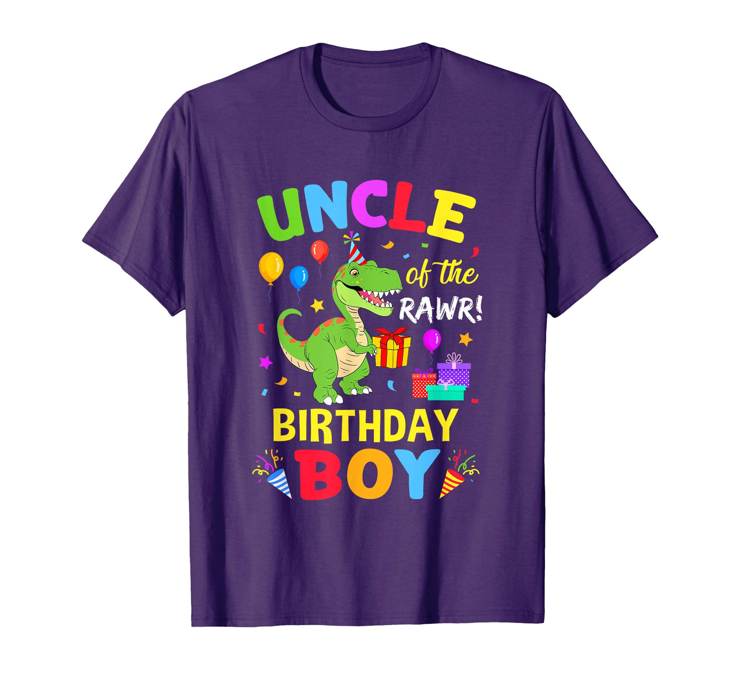 Uncle Of The Birthday Boy T-Rex Funny Dinosaur Boy Party T-Shirt