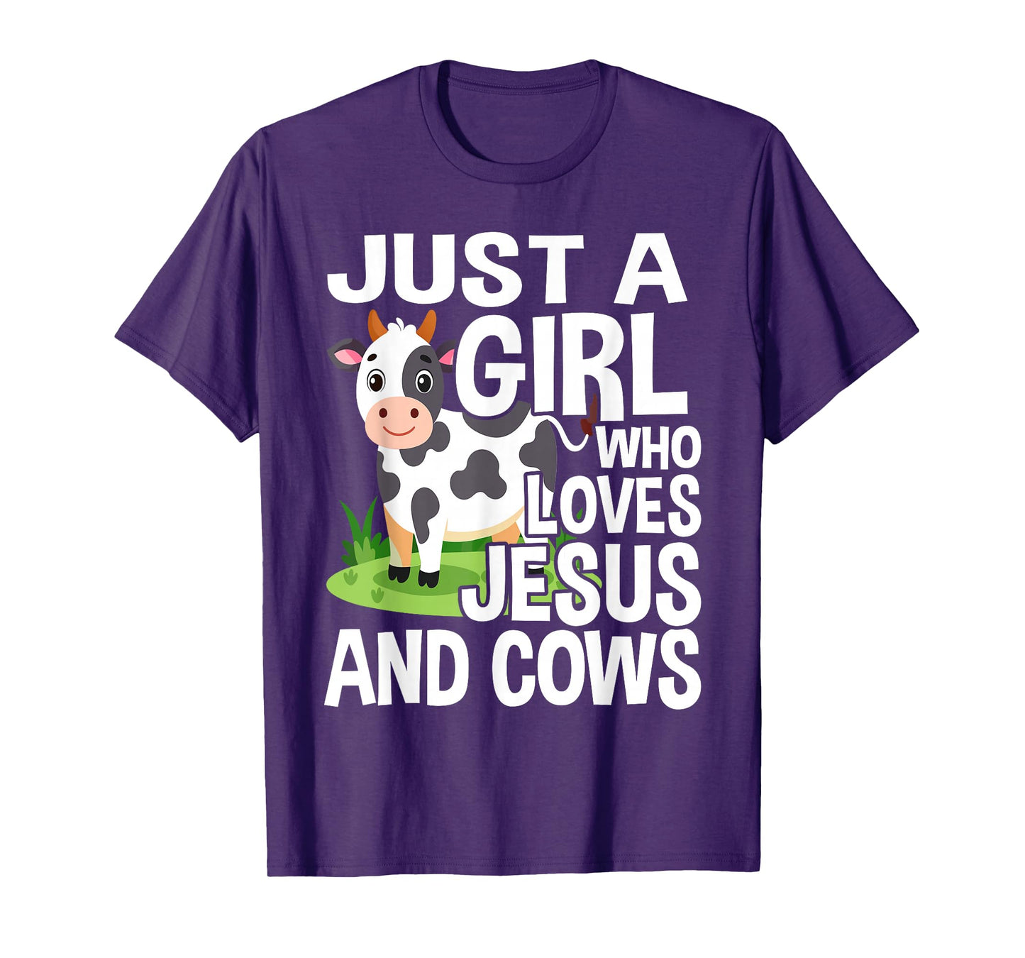Cow Jesus Christian Just A Girl Who Loves Jesus and Cows T-Shirt