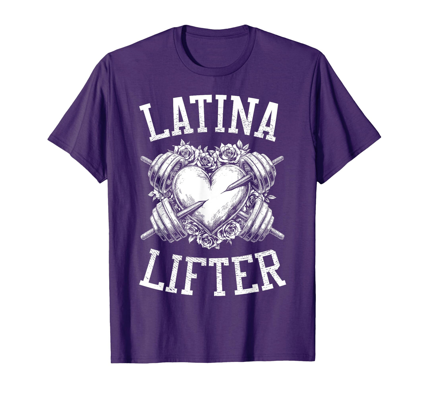 Latina Lifter Spanish Gym Barbell Heart Hispanic Fitness T-Shirt