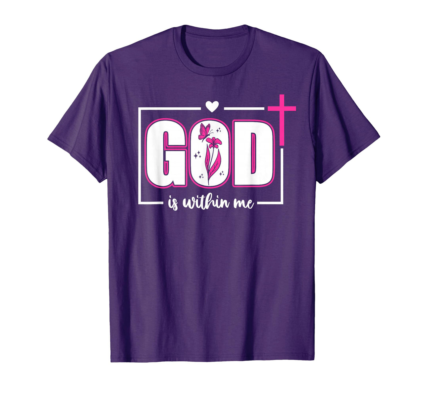 God is Within Me Will I Not Fall Psalm 46:5 Bible Verse Pink T-Shirt