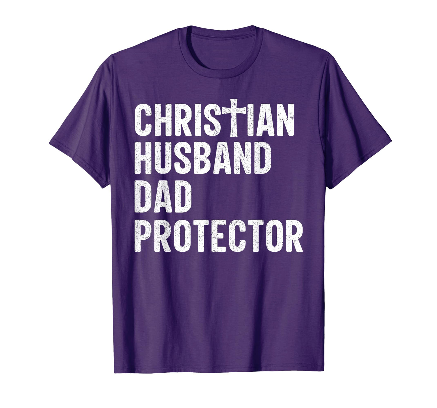 Christian Husband Dad Protector Cross Jesus Father's Day T-Shirt