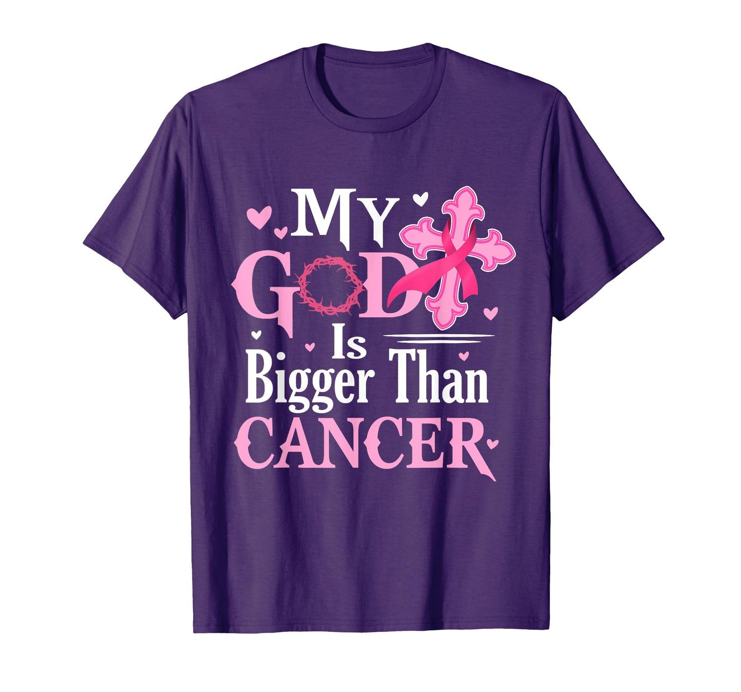 My God Is Bigger Than Cancer Breast Cancer Awareness Jesus T-Shirt