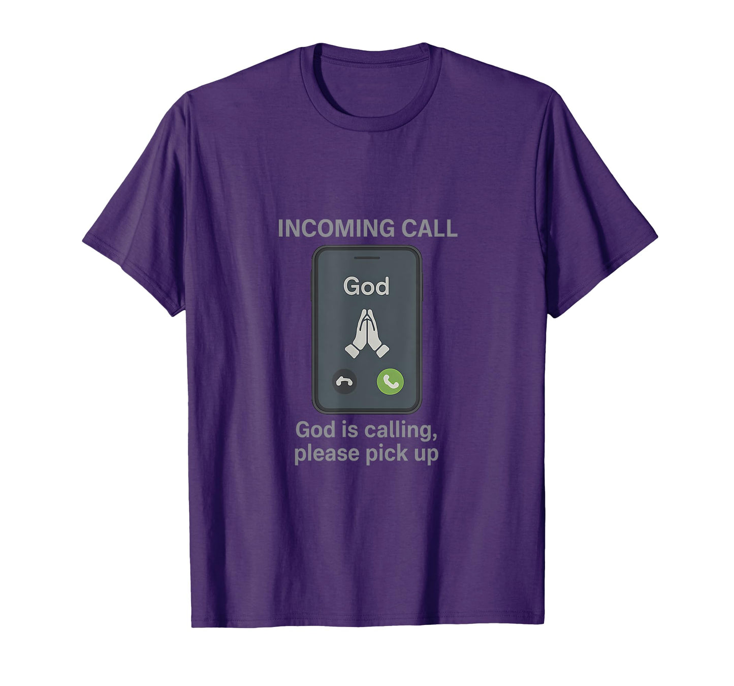 Incoming Call God is Calling Religious Phone UI Design T-Shirt
