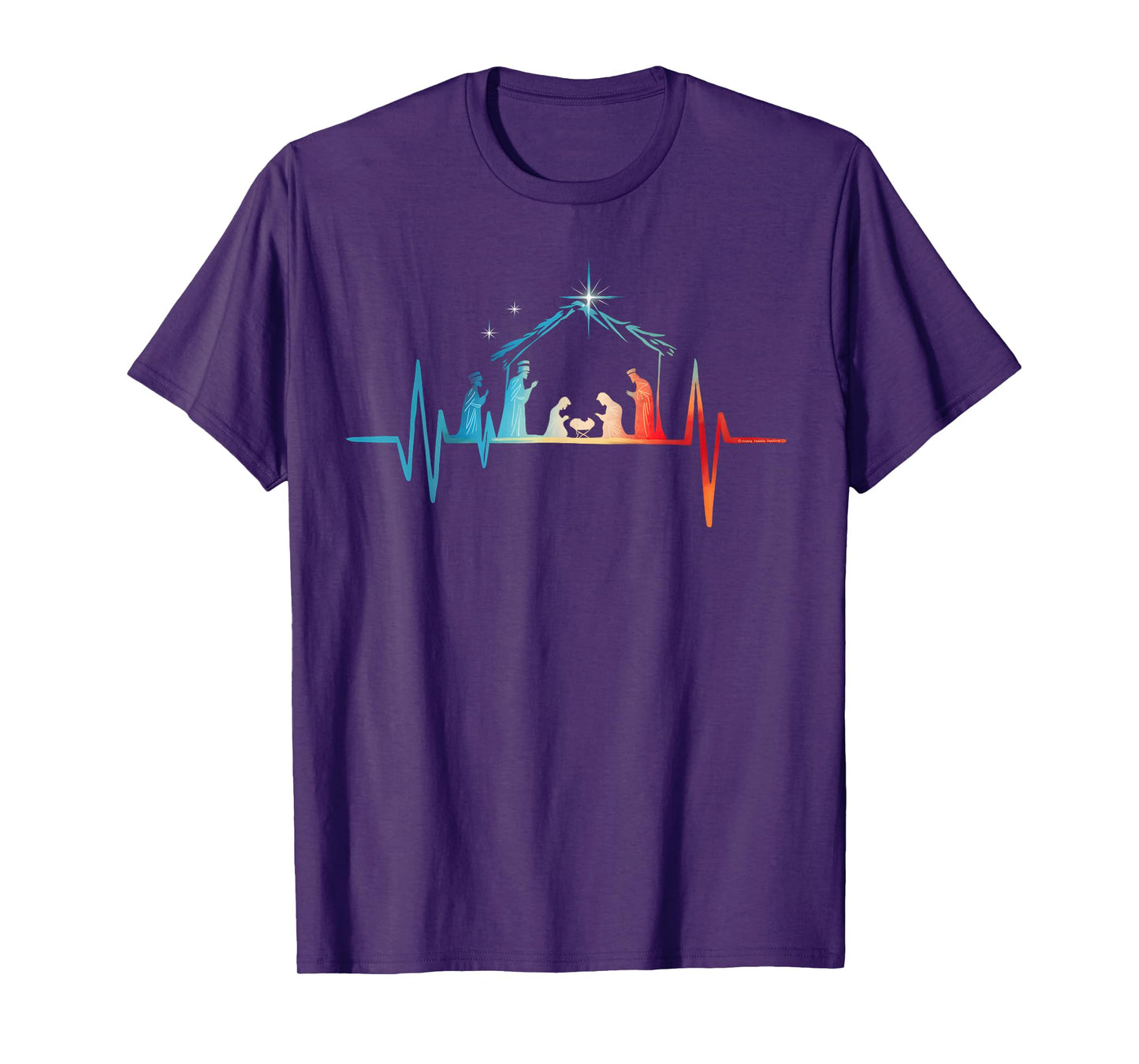 Christmas Nativity Heartbeat Birth of Christ Christian T-Shirt