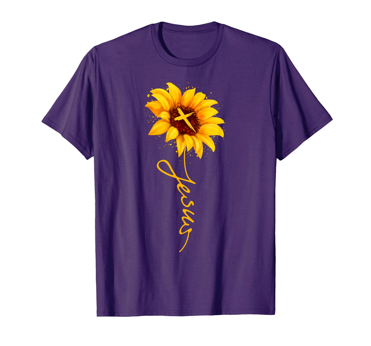 Jesus Christ Sunflower Cross Christians Women T-Shirt