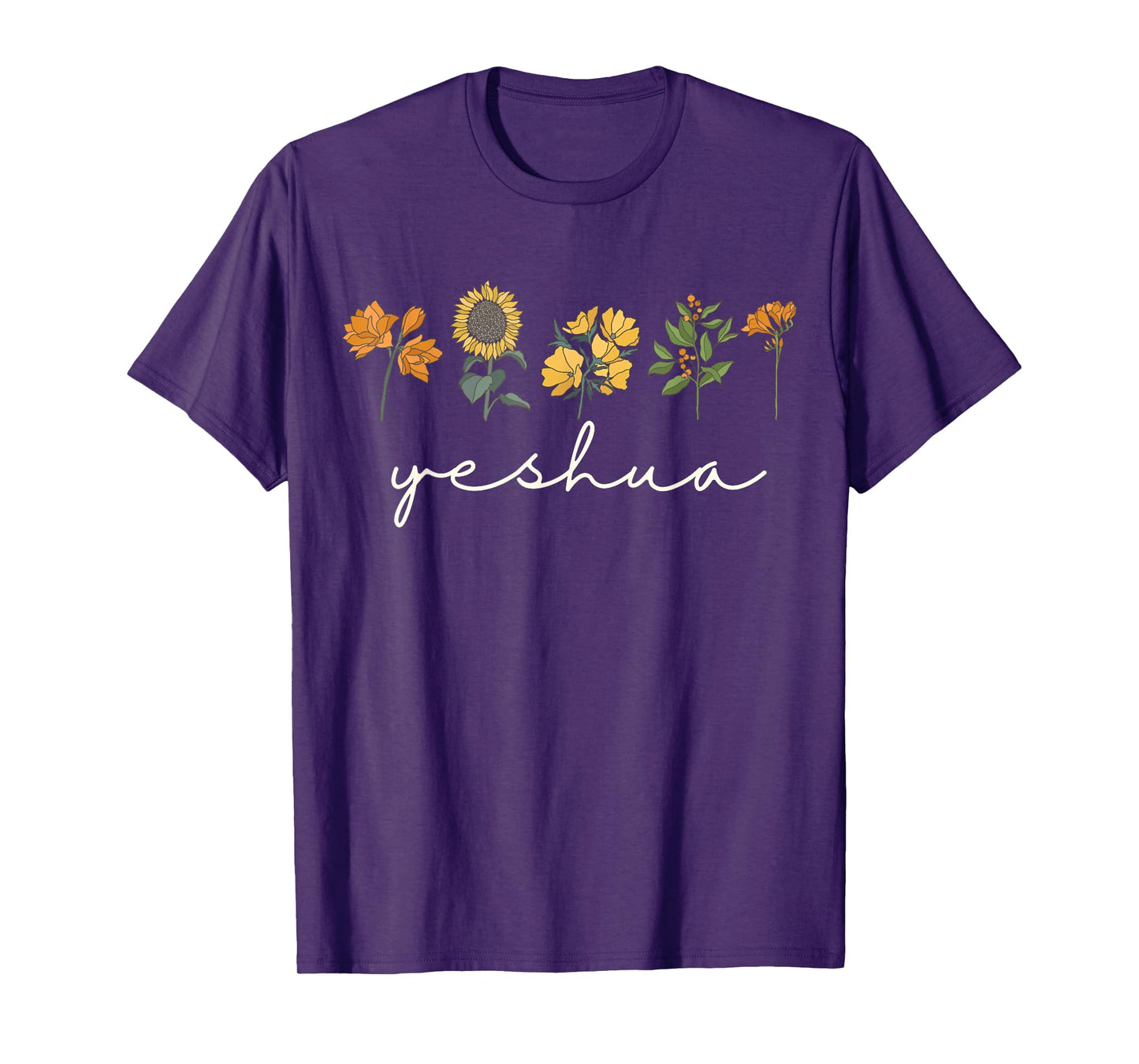 Yeshua Jesus Scripture Christian Bible Faith Wildflowers T-Shirt