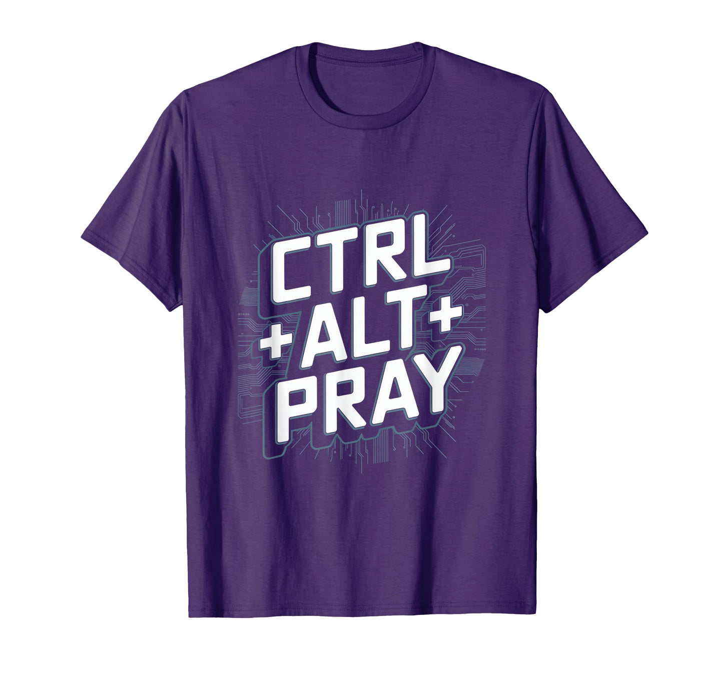 Christian Ctrl Alt Pray Tech Theme T-Shirt