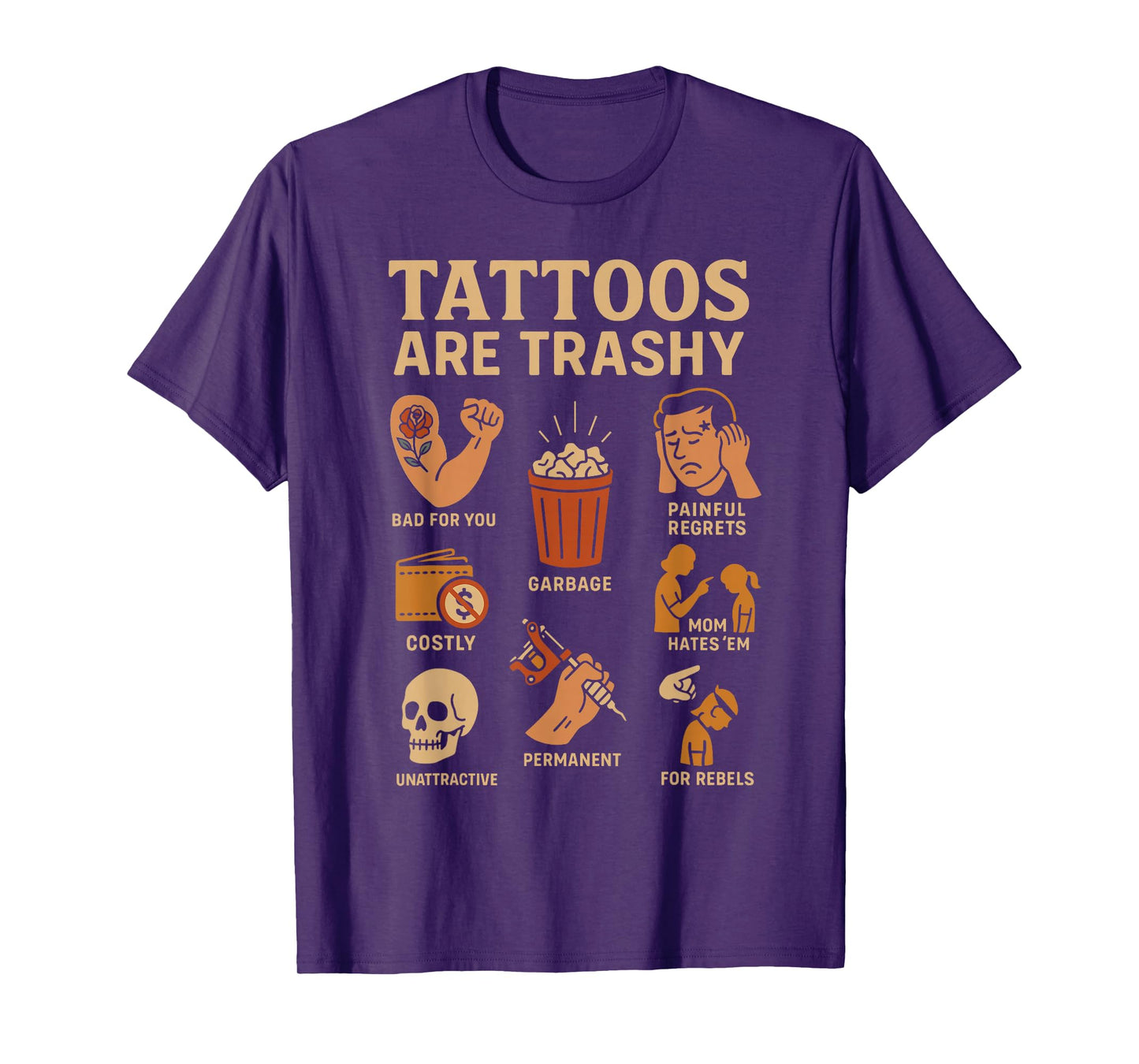 Funny Tattoo Meme Tattoo Icons Humor Trashy Tattoo Design T-Shirt
