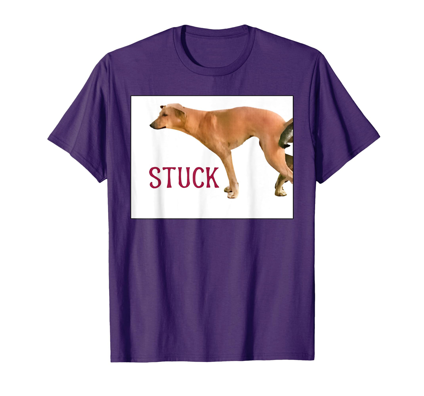 Stuck Together Dogs Funny Couple Saying Quote Dog Adult Joke T-Shirt