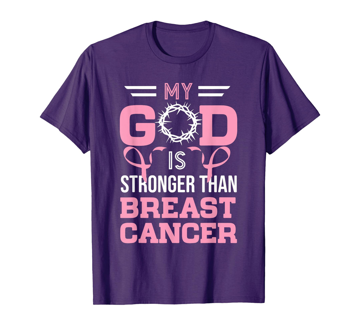 My God Is Stronger Than Breast Cancer Awareness Christian T-Shirt