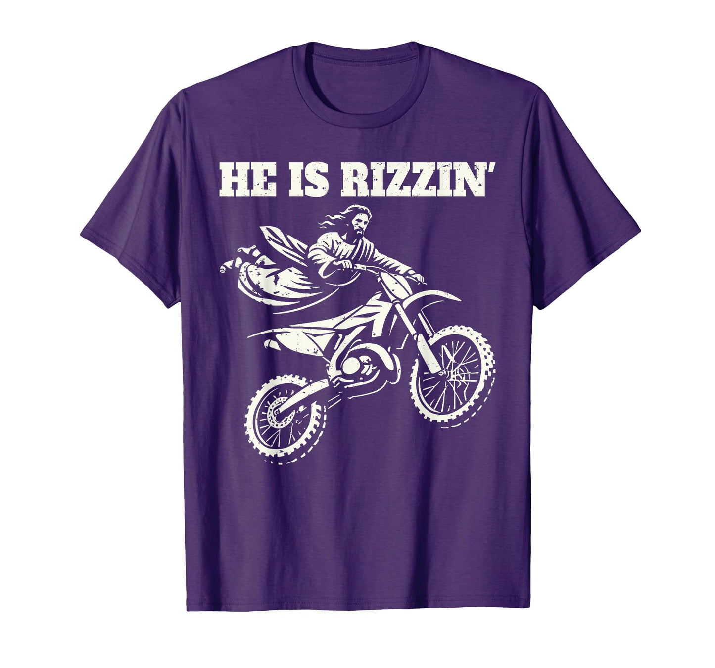 Funny jesus christ motocross dirt bike he's rizzin' easter T-Shirt