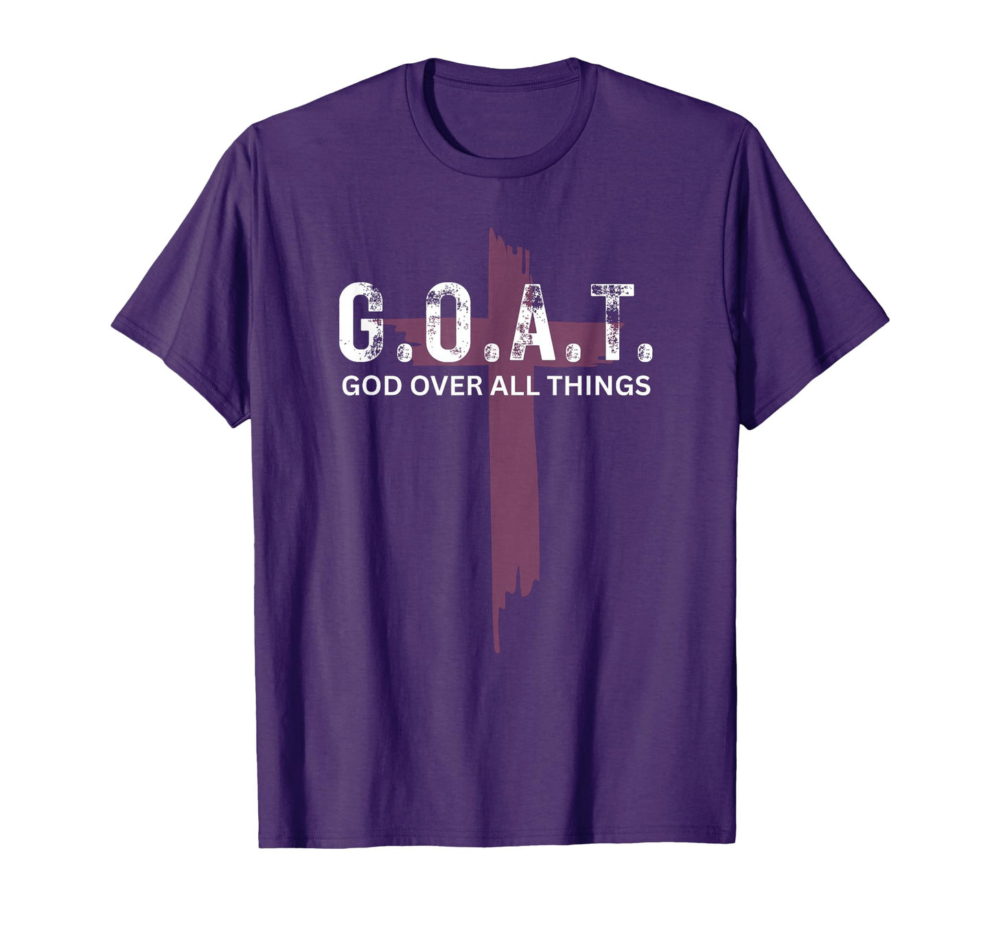 Goat God Over All Things Christian Red Cross Design G.O.A.T. T-Shirt